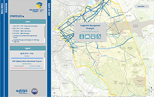 Burlington County Highway Master Plan interactive web map screenshot